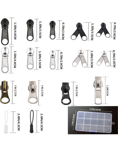 Kit de Reparación de Cremalleras Meikeer 252 Piezas Universal