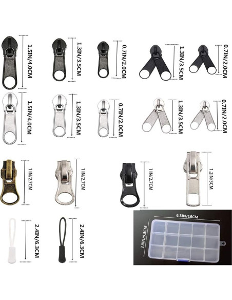 Kit de Reparación de Cremalleras Meikeer 252 Piezas Universal