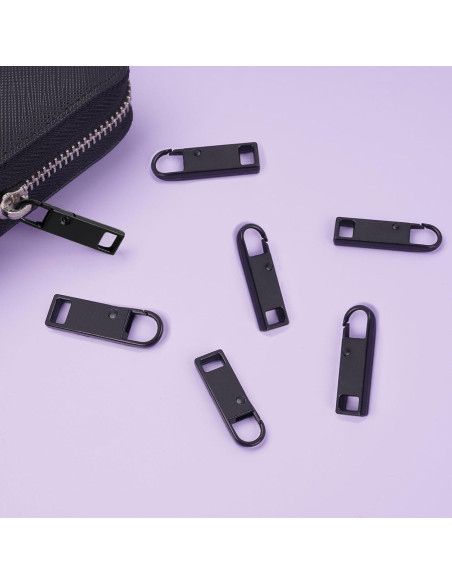 Tiradores de Cremallera Deoward Metal 6 PCS Reemplazo Negro