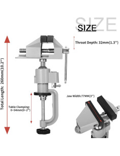 Morsa Universal Giratoria 3" Baiwen 360 Inclinación 45 2