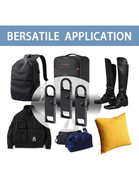 Tiradores de Cremallera Deoward Metal 6 PCS Reemplazo Negro