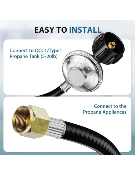 Regulador de Gas Universal Rushare 2 Pies con Manguera