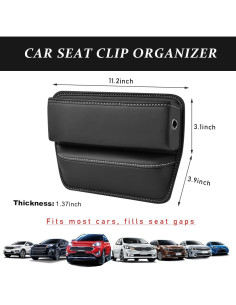 Organizador de Espacio entre Asientos Kewucn - Cuero Sintético Negro 2