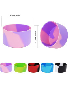 5 Pcs Botas de Silicona TFAK para Botellas de Agua 7.4-7.6 cm 2