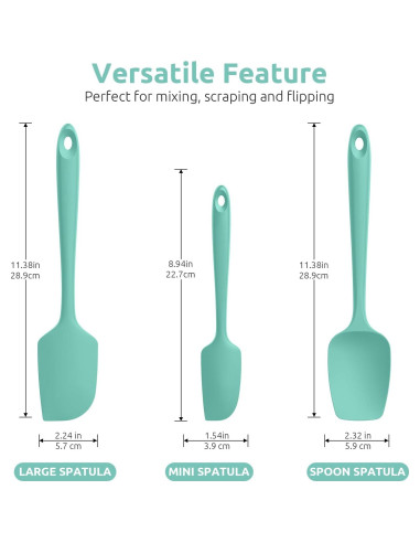 Juego de Espátulas de Silicona U-Taste, 3 Piezas, Resistente al Calor