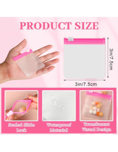 Organizador de Píldoras MARFOREVER Rosa 39 Pcs con Etiquetas 2