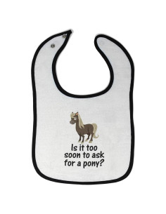 Babero de Algodón 100% Unisex Caballo Diseño Blanco y Negro