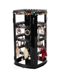 Sooyee Organizador de Joyería 360 Negro - Soporte para Pendientes y Collares 2