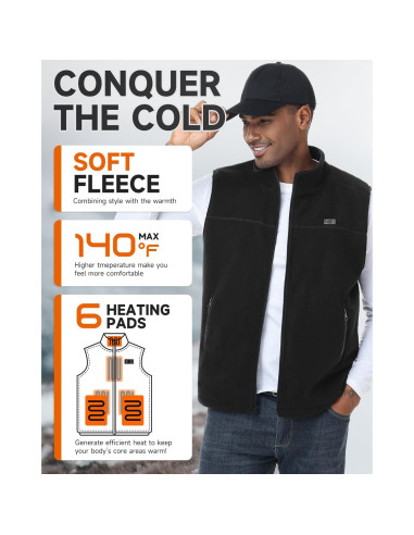 Chaleco Calentado Labcool Unisex Microforro Polar 10000mAh