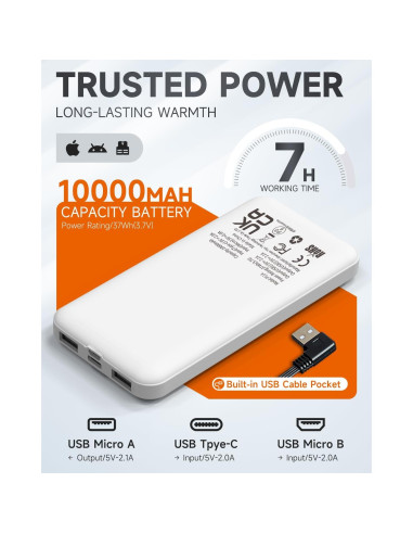 Chaleco Calentado Labcool Unisex Microforro Polar 10000mAh