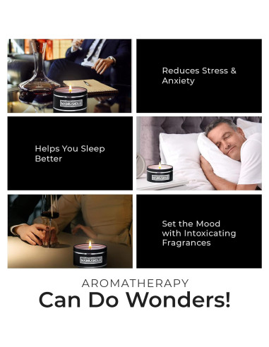 Set de 6 Velas Aromáticas Majestic Zen para Hombres - Cera de Soja