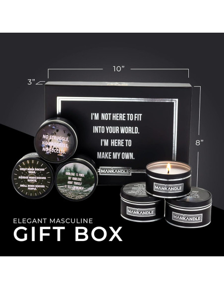 Set de 6 Velas Aromáticas Majestic Zen para Hombres - Cera de Soja