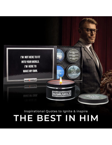 Set de 6 Velas Aromáticas Majestic Zen para Hombres - Cera de Soja