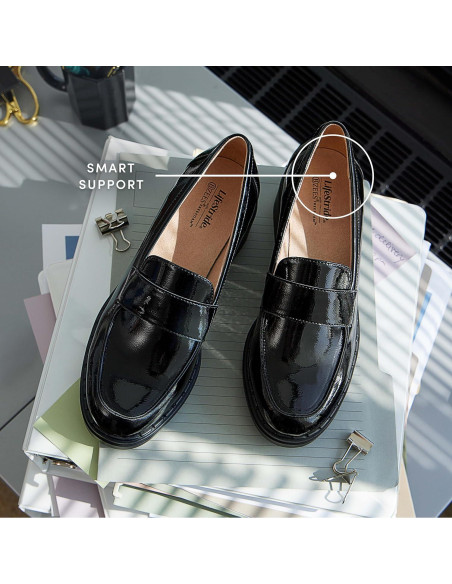 Mocasín de cuña LifeStride para Mujeres 11 Ancho Navy Lux