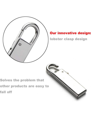 Reemplazo Tirador de Cremallera Zpsolution Metal Negro 4 Pzas