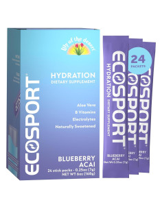 Polvo de Hidratación EcoSport Lirio del Desierto 24 Paquetes Arándano Acai