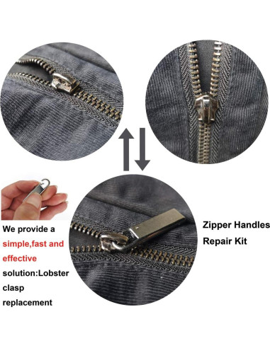 Reemplazo Tirador de Cremallera Zpsolution Metal Negro 4 Pzas