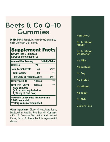 Gomitas de Remolacha y Co Q-10 Nature's Bounty 60 Unidades