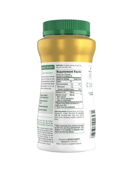 Gomitas de Remolacha y Co Q-10 Nature's Bounty 60 Unidades