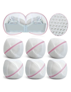 Bolsa de Lavado de Sujetadores Shappy 6 Piezas Malla Rosa