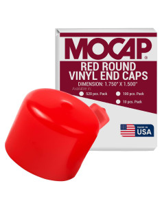 Tapas Redondas de Vinilo Rojo MOCAP - 4.45 cm - Paquete de 10