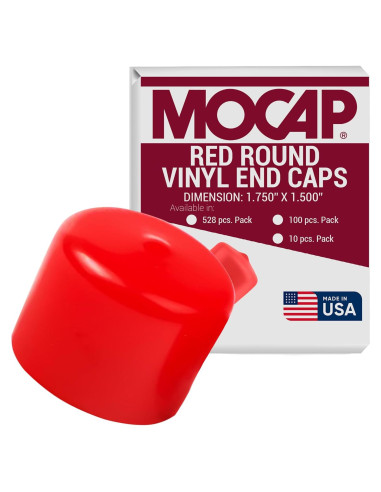 Tapas Redondas de Vinilo Rojo MOCAP - 4.45 cm - Paquete de 10