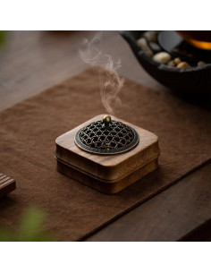 Soporte para Incienso de Madera de Nogal MIGAKU HOME 10x10 cm 2