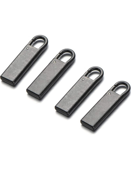 Reemplazo Tirador de Cremallera Zpsolution Metal Negro 4 Pzas
