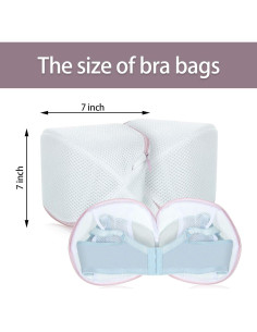 Bolsa de Lavado de Sujetadores Shappy 6 Piezas Malla Rosa 2