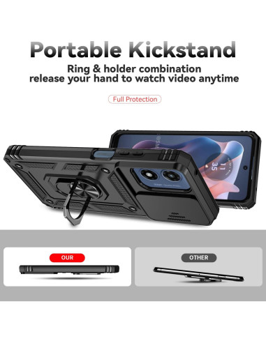 Funda SunStory para Motorola Moto G Play 2024 con soporte y tapa