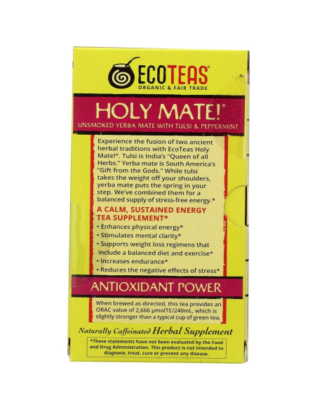 Té Orgánico Mate Sagrado ECO TEAS 24 Bolsas 11g