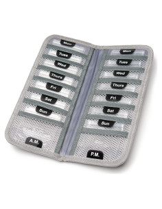 Organizador de Pastillas TeloTravel con Estuche de Viaje 14 Bolsas