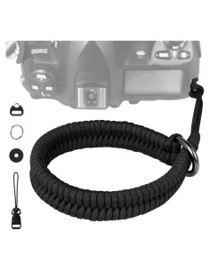 Correa de Muñeca para Cámara TAKHRWOD Ajustable Nylon Negro