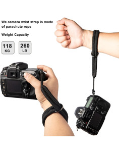 Correa de Muñeca para Cámara TAKHRWOD Ajustable Nylon Negro 2