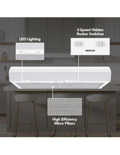 Campana Extractora Broan-NuTone MTR1303WW 76.2 cm Blanca 350 CFM 2