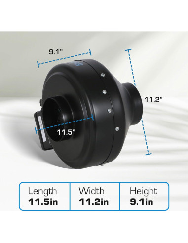 Ventilador Inline Hurricane 4" Grado Comercial Paquete de 2