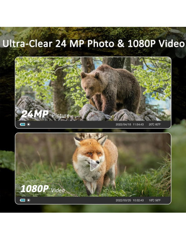 Cámara de Juego CAMVILD Mini 24MP 1080P IP66 Nocturna