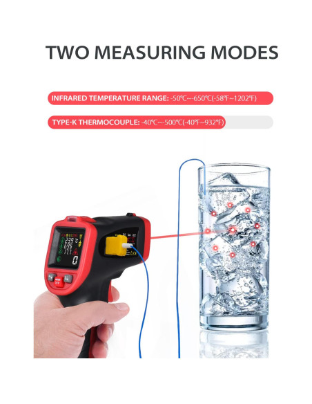 Termómetro Infrarrojo Wintact WT323C -50C a 600C con Higrómetro