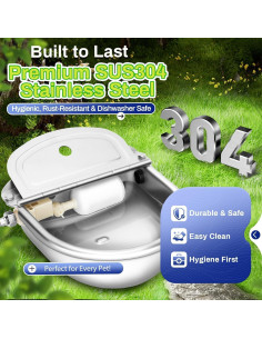 Tazón Automático de Agua Ademon 25x27cm Acero Inoxidable 304 2