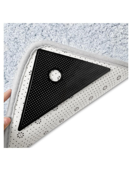 8 Piezas Detenedores de Alfombra ZC GEL Antideslizantes Negros