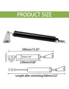 Cerradura de Puerta de Tormenta Sydien Neumática Ajustable Negra 2