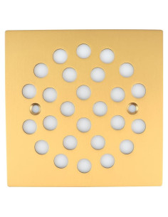Tapa de Desagüe Cuadrada Poyde 108mm Dorado Cepillado