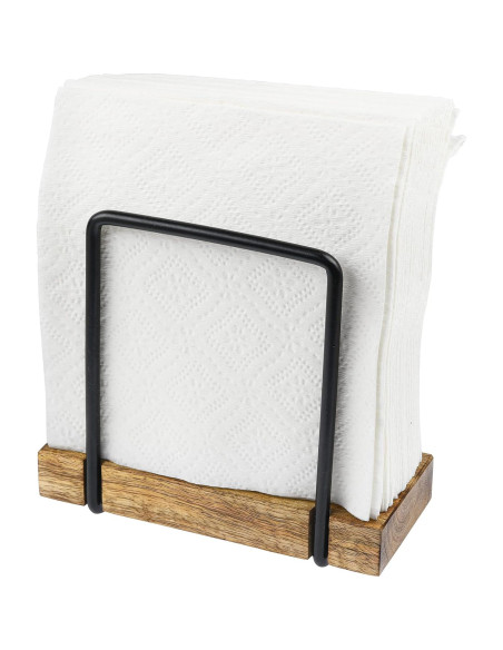 Soporte para Servilletas Tribello Moderno de Madera y Metal
