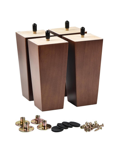 Patas de Madera Sólida La Vane 10cm Set de 4 para Muebles