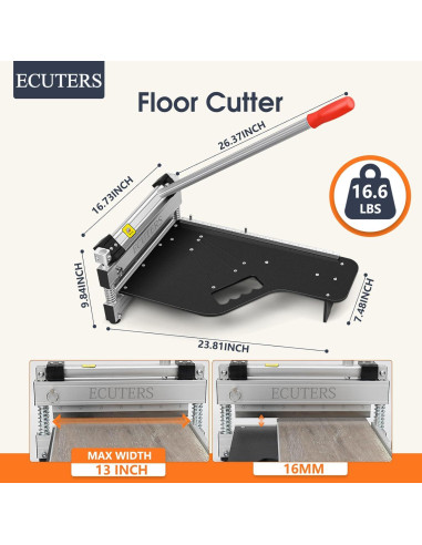 Cortadora de Suelo ECUTERS 33 cm Manual para Pisos de Vinilo
