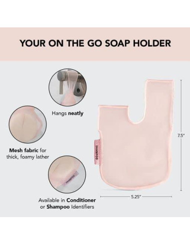 Bolsa de Malla Reciclada Kitsch para Jabón y Champú Rubor