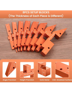 Bloques de Configuración de Mesa de Router Neitra - 8 Piezas de Aluminio 2