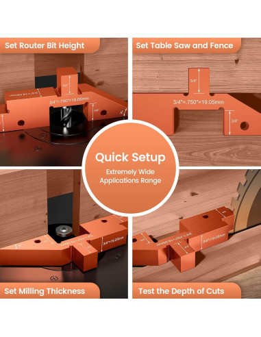 Bloques de Configuración de Mesa de Router Neitra - 8 Piezas de Aluminio