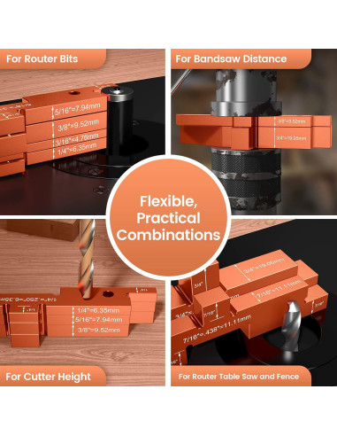Bloques de Configuración de Mesa de Router Neitra - 8 Piezas de Aluminio
