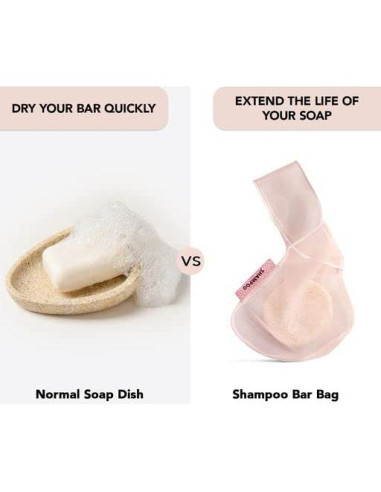 Bolsa de Malla Reciclada Kitsch para Jabón y Champú Rubor